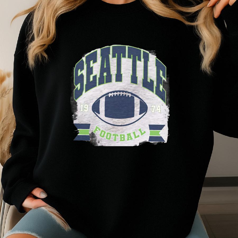 Seattle Football Sweater, Seattle Football Fan Gift For, Seattle Game Day Shirts, Sea Hawk Sweatshirt, Seattle Vintage Sweater Sweatshirt