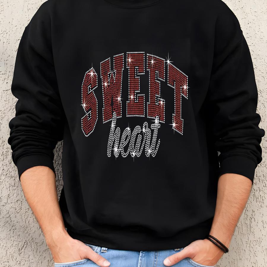 Sweetheart Rhinestone T-shirt: Sparkling Valentine's Day Tee Sweatshirt