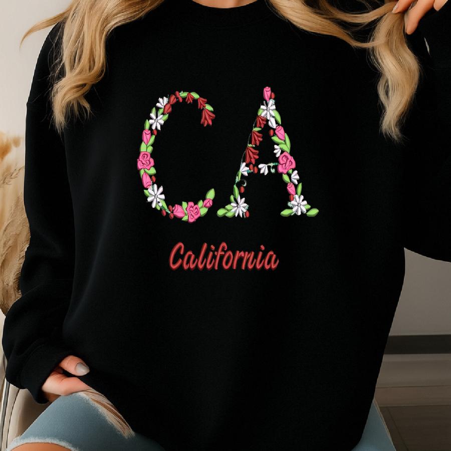California Floral Sweatshirt: State Pride Sweater Sweatshirt