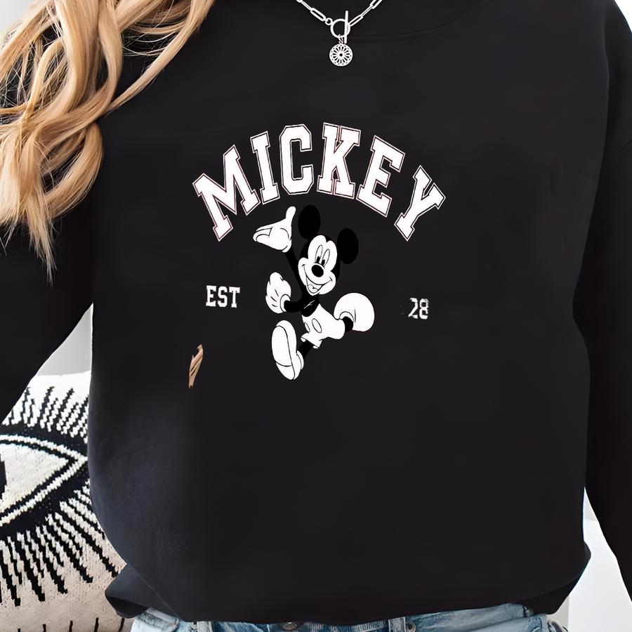 Mouse Est 1928 Sweatshirt, And Friends Hoodie, World Sweater, Retro Family Matching Trip Sweatshirt Sweatshirt