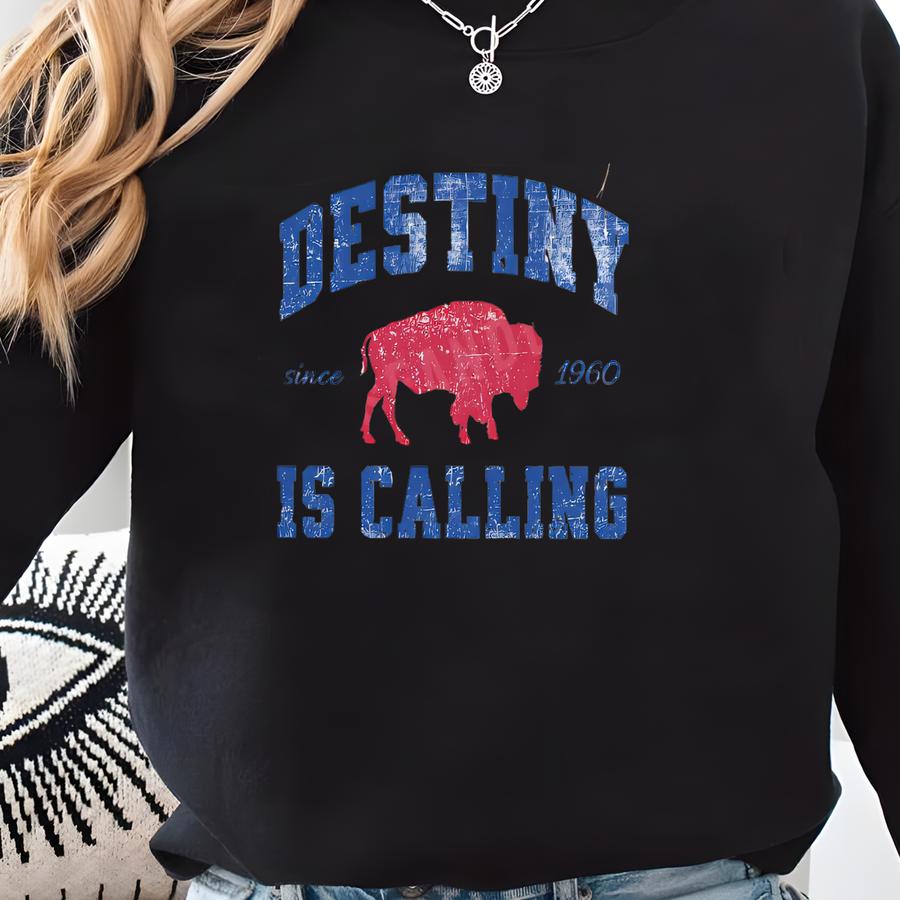 Buffalo Football Crewneck Sweatshirt, Playoff Game Destiny Shirt, Buf 716 Apparel, Buffalo Clothing, Womens Mens Buffalo Merch Sweatshirt