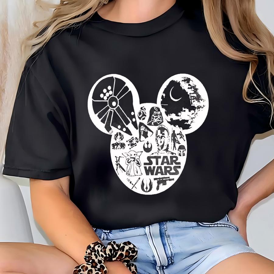 Star Wars Mini Mouse Head Hoodie, Star Wars Tee, Trip Shirt, Family Matching Sweater, Star Wars Shirt T-shirt