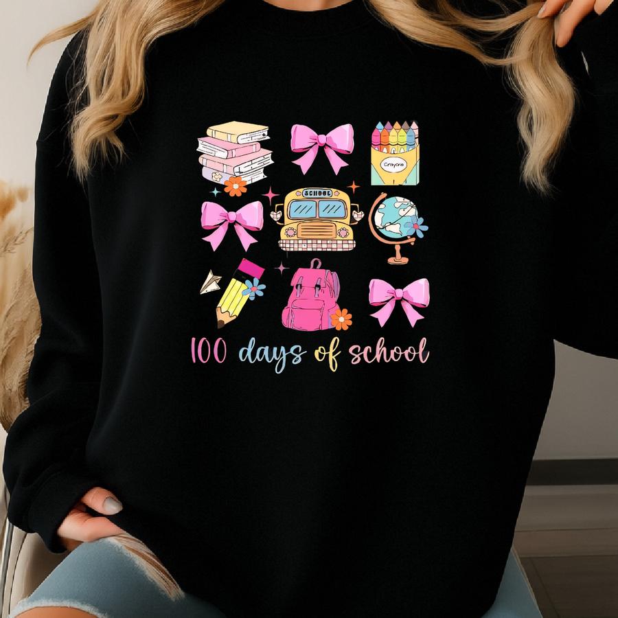 100 Days Of School Sweatshirt, 100 Day Hoodie, 100th Day Of School Celebration, Student Hoodie, Back To School Hoodie, Gift For Teacher Sweatshirt