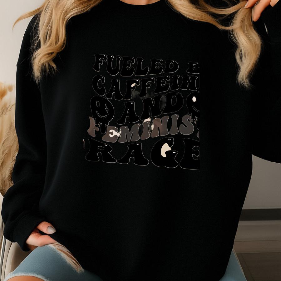 Fueled By Coffee And Rage Sweatshirt, Retro Sweatshirt, Skeleton Aesthetic Sweater, Gift, Gift For Her Sweatshirt