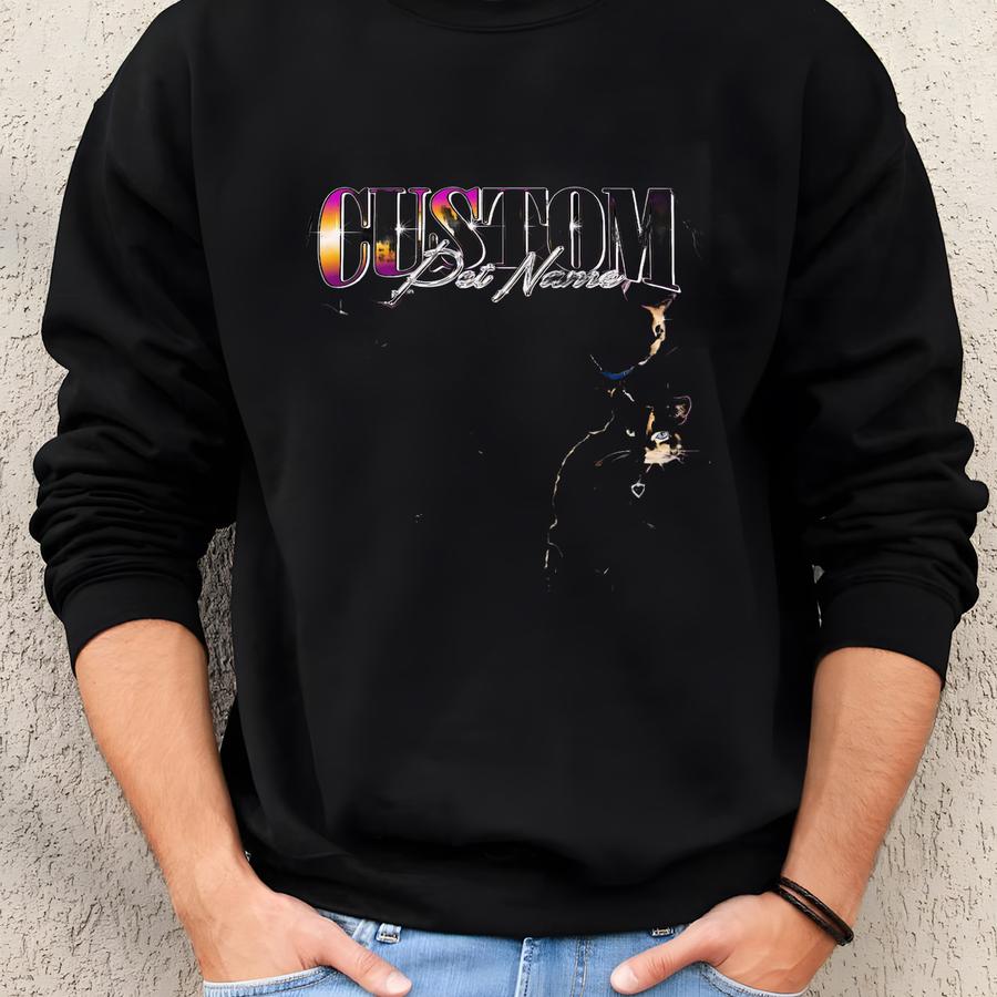 Custom Cat Bootleg Tee, Retro Custom Bootleg Pet Tee, Custom Bootleg, Retro Cat Photo Tee, Insert Your Design, Vintage Graphic 90s Shirt Sweatshirt