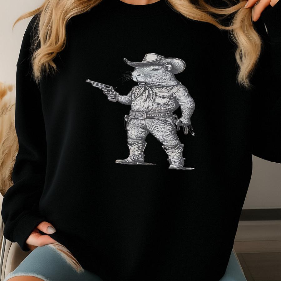 Cowboy Capybara Shirt Funny Animal Tshirt Cowboy Hat Boots Western Capybara Lover Cowgirl Gift T-shirt Sweatshirt