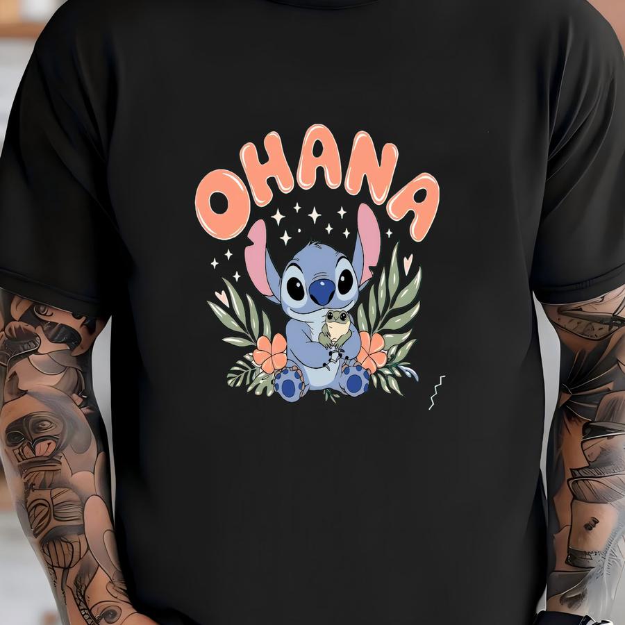 Ohana Shirt, Stitch Shirt, Shirt, Lilo And Stitch Shirt, Ohana Means Family Shirt, Hawaii Shirt, World Tee T-shirt