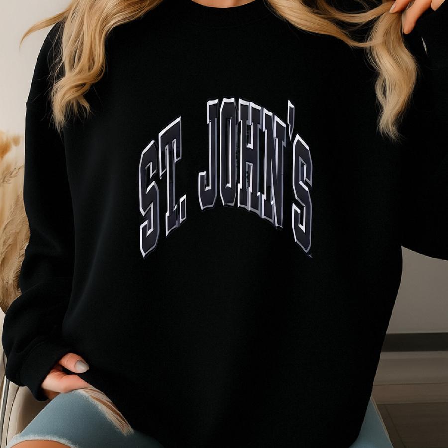 Vintage Ncaa St John's Sweatshirt - Black Crewneck Sweatshirt