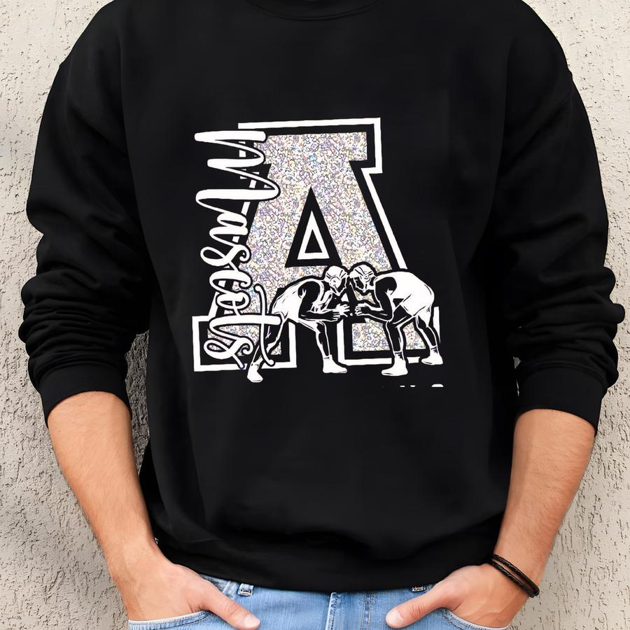 Custom Wrestling Tshirt, Wrestling Mom, Wrestling Tshirt For Her, Glitter Wrestling With Team Name, Wr01252301 Sweatshirt Custom Wrestling Tshirt, Wrestling Mom, Wrestling Tshirt For Her, Glitter Wrestling With Team Name, Wr01252301 Sweatshirt