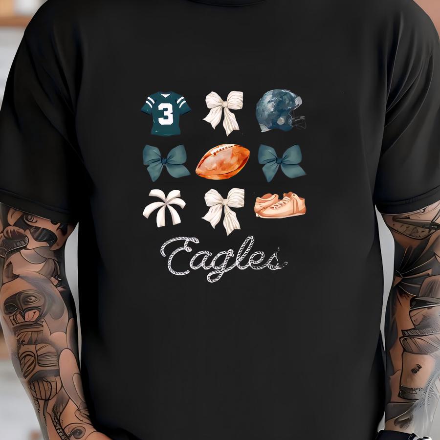 Eagles Shirt, Eagles Football, Eagles Bow, Eagles Bow Shirt, Coquette, Game Day, Eagles Fan, Eagles Football Shirt T-shirt