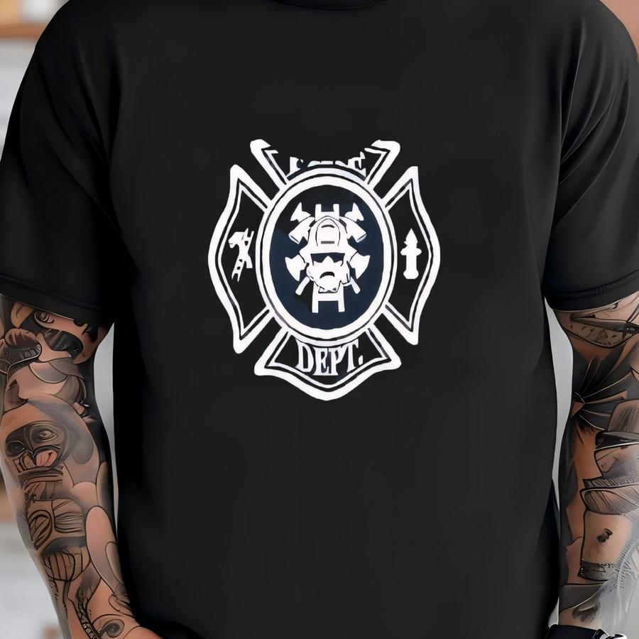 Fire Rescue Black Pull Over Hoodie With A Badge (customizable!) T-shirt