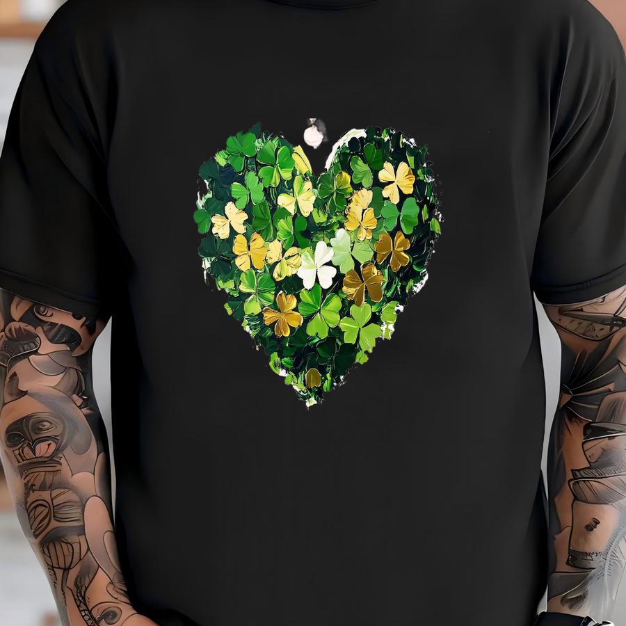 St. Patrick's Day Shamrock Shirt, Brushstroke Shamrock Shirt, Gift For St Patricks, Lucky Shamrock Shirt, Women St Patricks Shirt, Irish Tee T-shirt