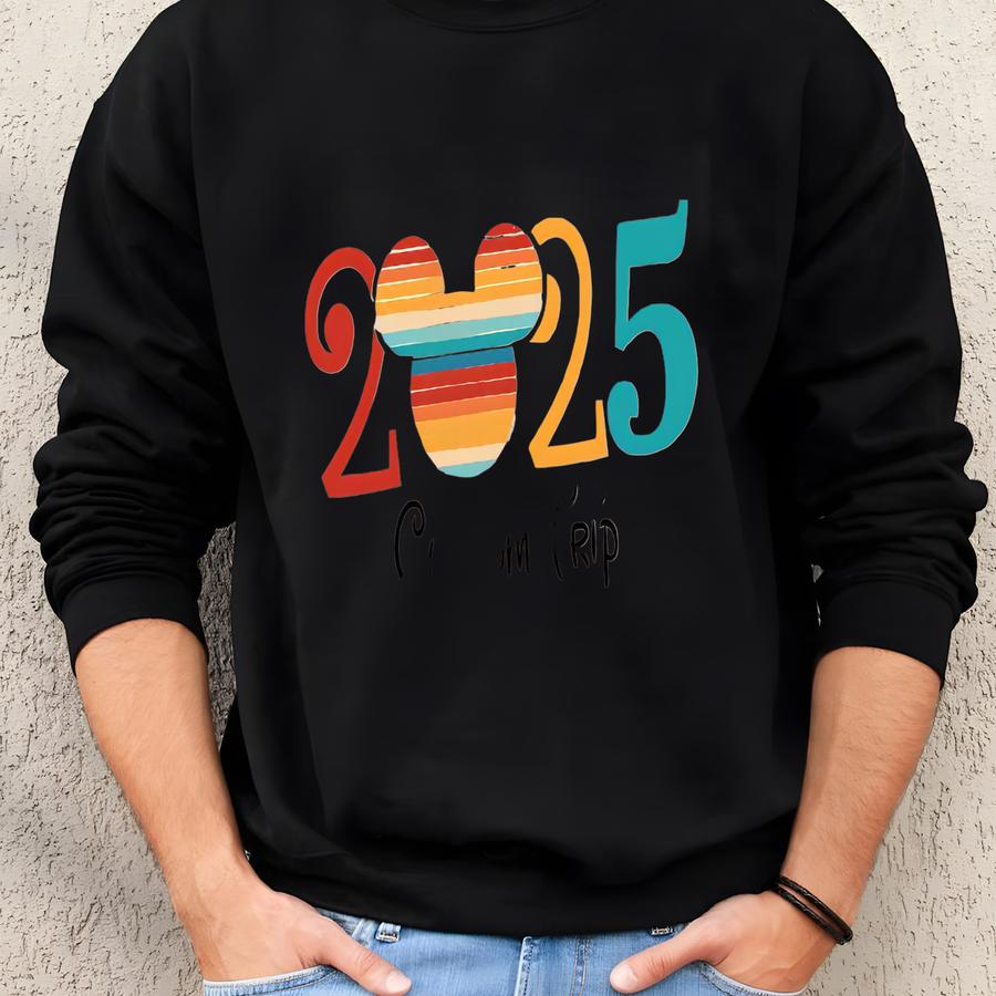 Mouse Trip 2025 Family Vacation Sweatshirt, Personalized Family Trip Shirts, Vacation Group Matching Shirt, Colorful Personalized -tc032 Sweatshirt