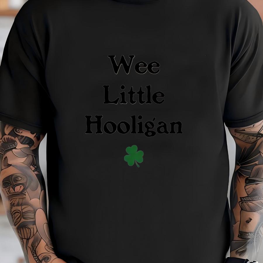St Patricks Day Kids Sweatshirt - Wee Little Hooligan Toddler Sweatshirt - St Patrick's Day Pullover - Vintage Natural Crew Neck T-shirt