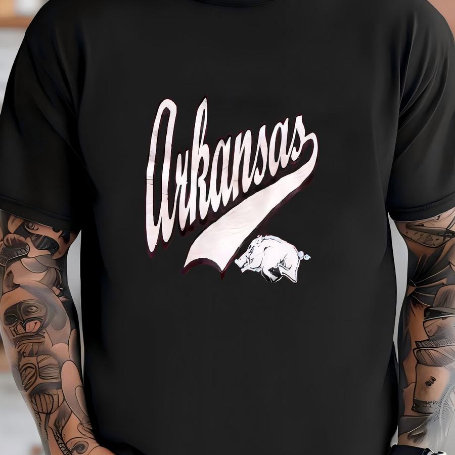 Vintage Y2k Arkansas Razorbacks Starter Glitter Sports Shirt T-shirt