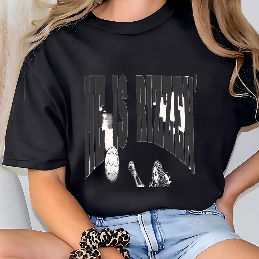 Jesus Playing Soccer, Jesus Has Rizzen Tee, Jesus Easter Shirt, Funny Eater Shirt, Gift For Him, Gift For Son, Christian Boy Tee T-shirt