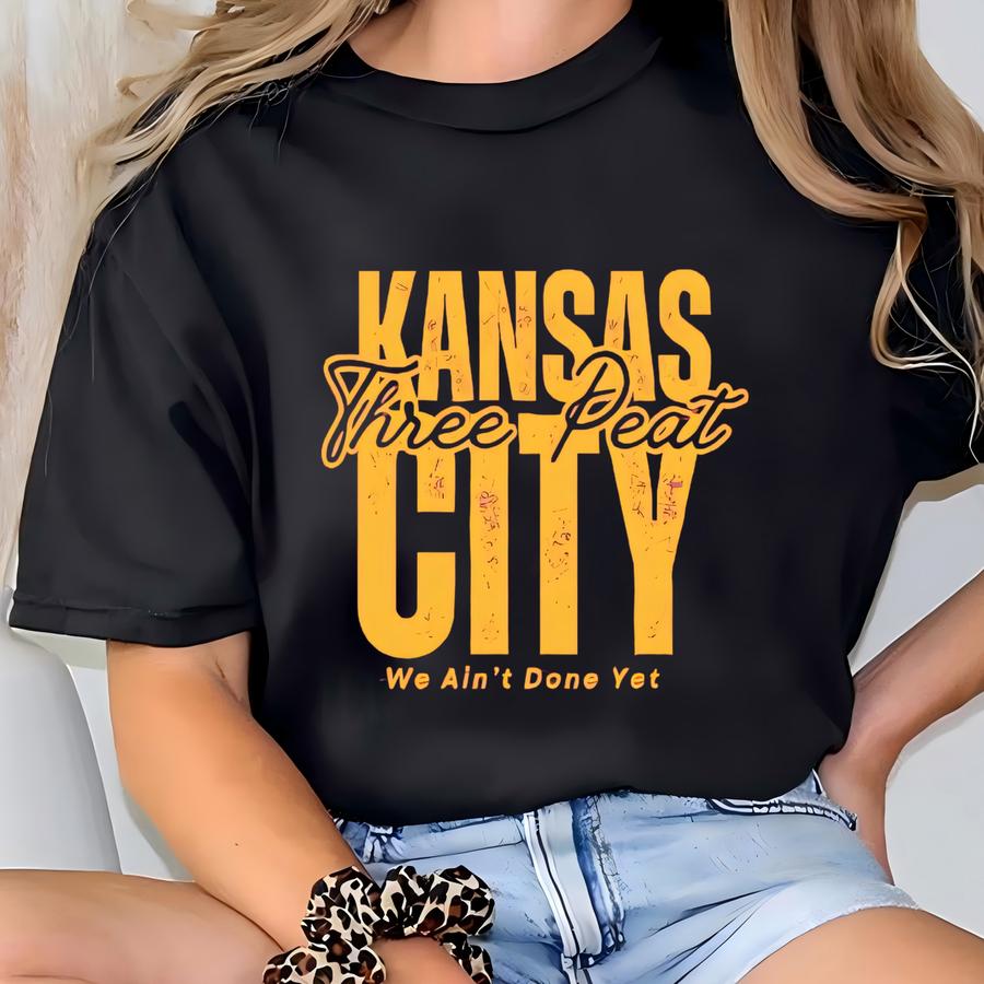 Kansas City Football Sweatshirt, Kansas City Three Peat Gift For Mom, Sunday Funday Sports Sweatshirt, Kc Game Day Crewneck Sweatshirt T-shirt