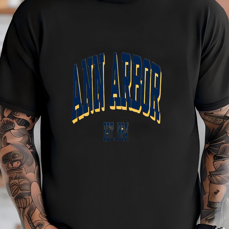 Ann Arbor Michigan Sweatshirt, Retro College Crewneck, Vintage University Pullover, Game Day Gift For Students And Fans T-shirt