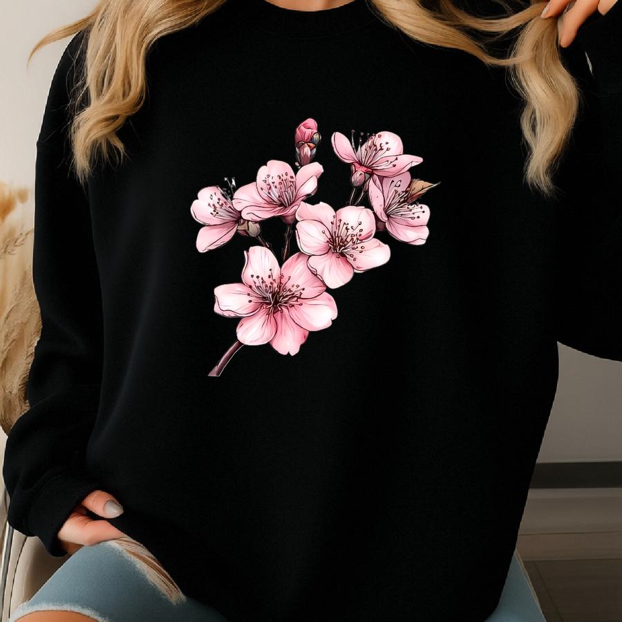 Sakura Flower Sweatshirt And Hoodie, Cute Mom Hoodie, Birthday Gift Sweatshirt, Grandma Gift, Nature Lover Gift, Gift For Gardener Sweatshirt