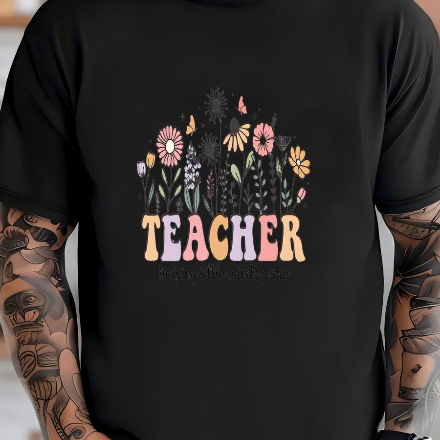 Teacher Inspirational Hoodie: Floral Design, Back To School Tee T-shirt
