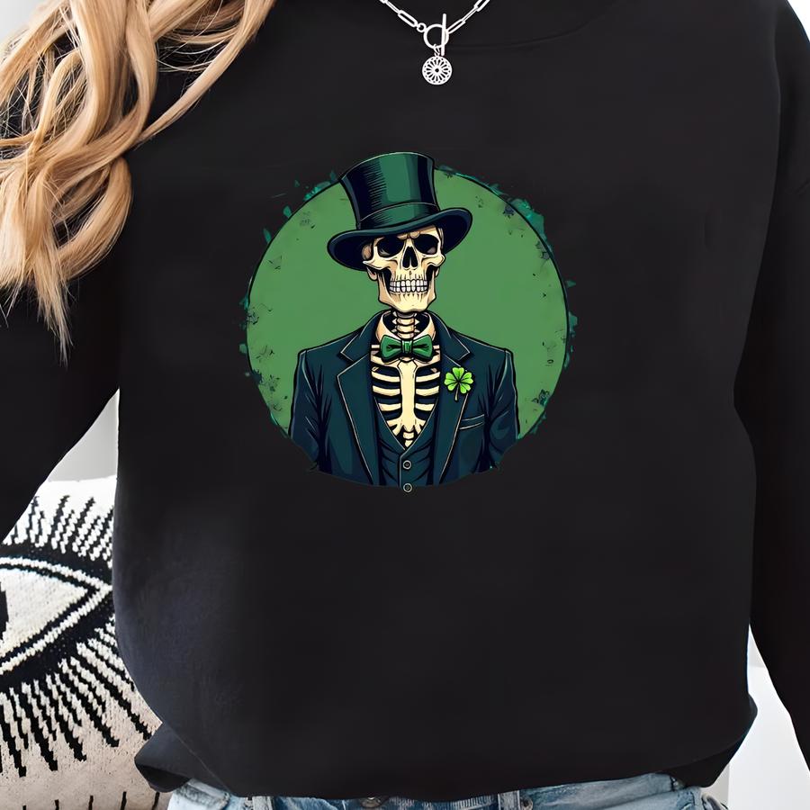 Skull Skeleton - Leprechaun St. Patrick's Day Saint Paddy's T-shirt, Funny St. Patrick's Day, Skull Leprechaun Design, Saint Paddy's Day Sweatshirt