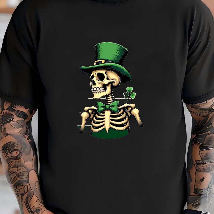 Skull Skeleton Leprechaun St. Patrick's Day Hoodie, Funny Saint Paddy's Day Tee, Irish Skull Shirt, Lucky Leprechaun, Irish Rebel Hoodie T-shirt