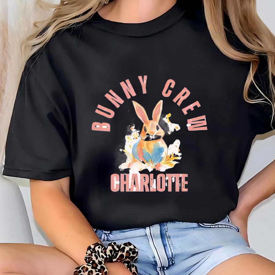 Bunny Sweatshirt, Girls Easter Shirt, Bunny Crew Tee, Personalized Easter Bunny Tshirt, Natural Shirt Sweatshirt For Kids Infants Toddlers T-shirt