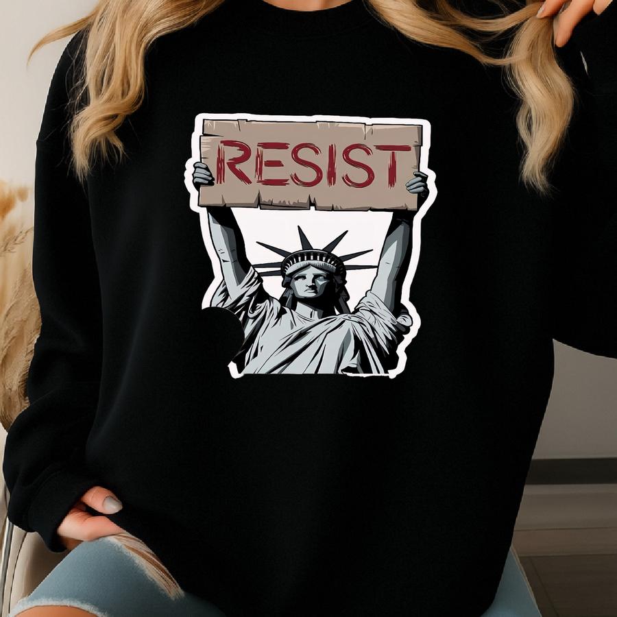 Statue Of Liberty Resist Sticker: Pro Women's Rights Vinyl Bumper Sticker Sweatshirt