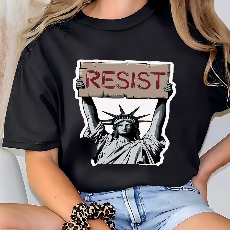 Statue Of Liberty Resist Sticker: Pro Women's Rights Vinyl Bumper Sticker T-shirt