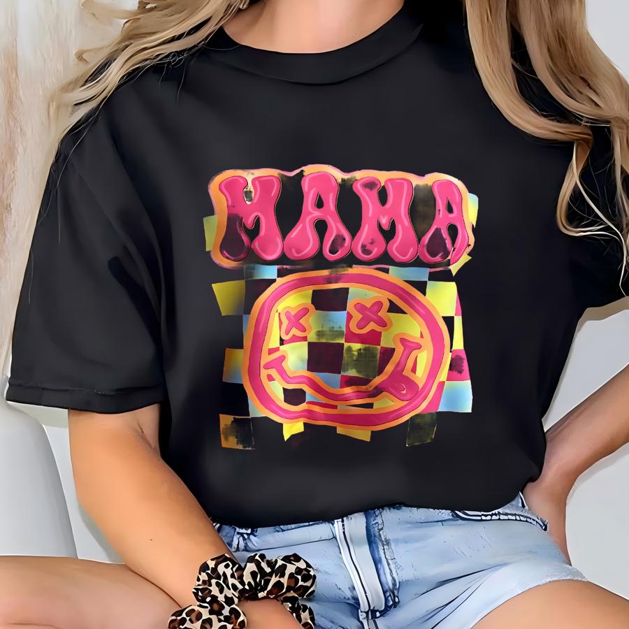 Retro Mama Neon Smile Sweatshurt, Kylie Pitts Viral Tshirt, Cozy Gildan Crewneck, Fall Apparel, Gildan Hoodie, Cc Hoodie T-shirt