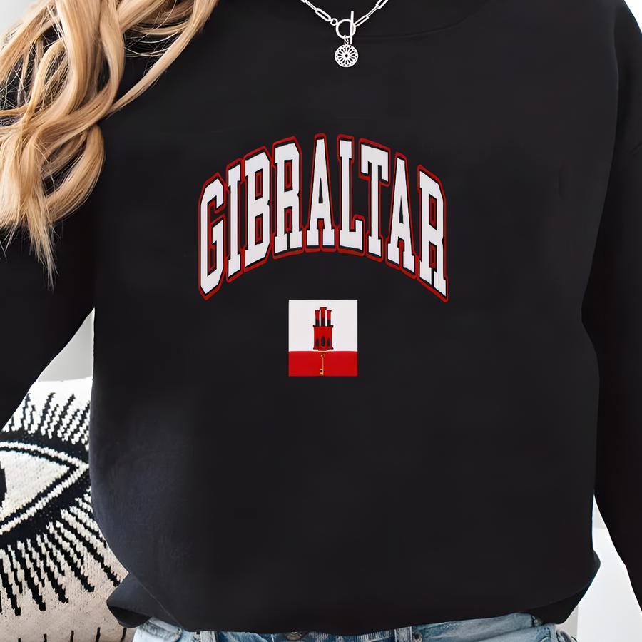 Gibraltar Sweatshirt, Custom Gibraltar Sweater, Simple Flag Free Gift Message Insertion Sweatshirt