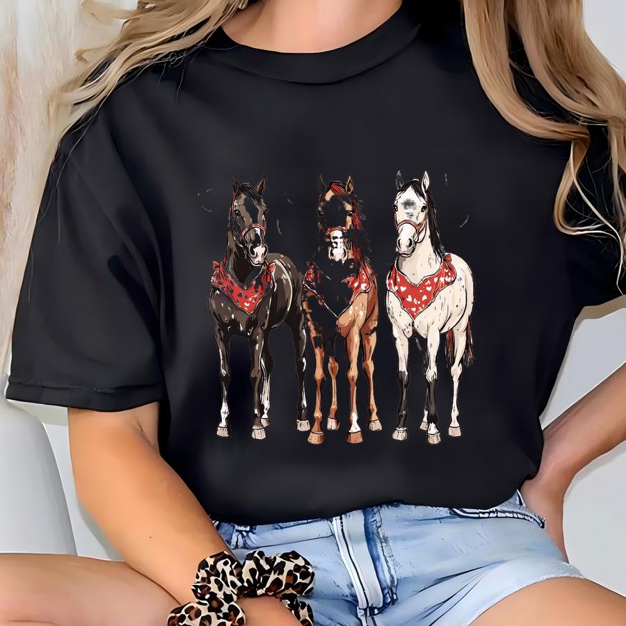 Valentine Horse Sweatshirt, Valentines Day Horse Lover Gift For Darling, Woman Rider Shirt, ® Girlfriend Valentine Gift Shirt T-shirt