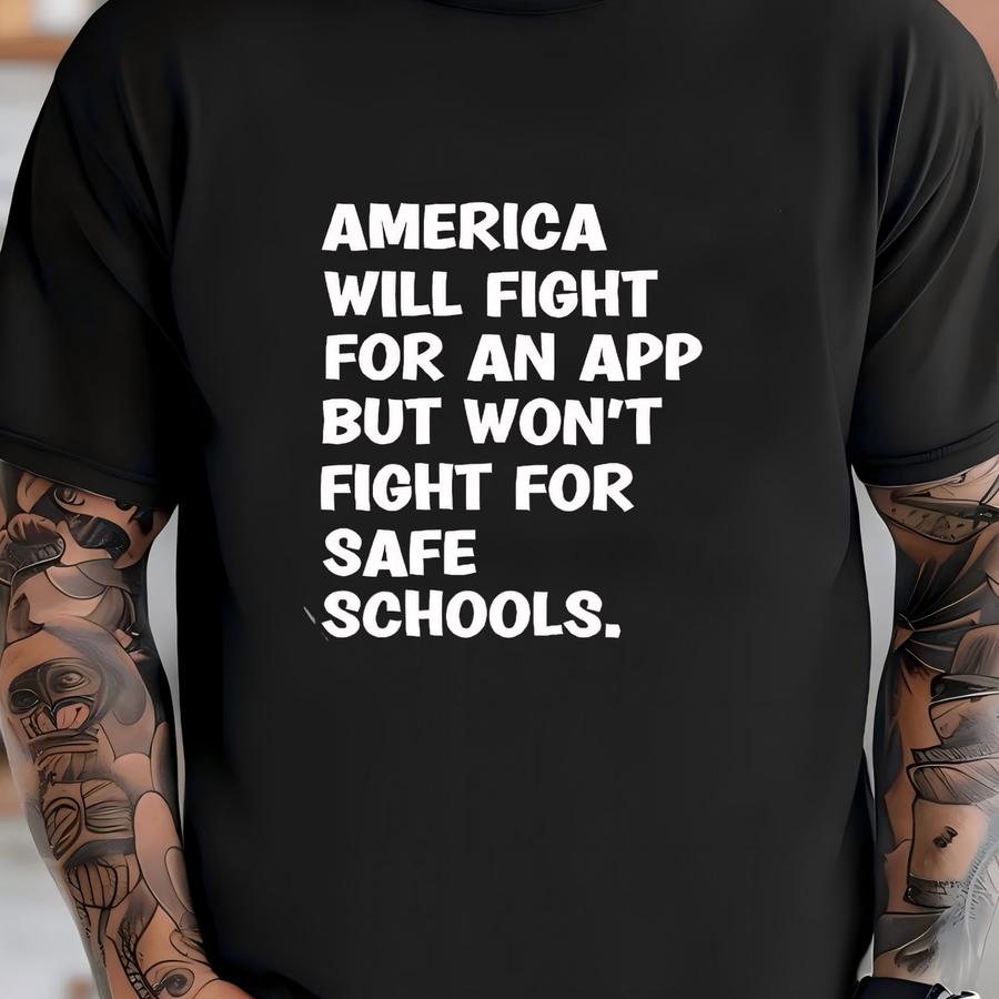 America Will Fight For An App, Funny Sarcastic Design Tee, App Humor, Tech Critique, Graphic Shirt For Tech Lovers, Gift For Programmers T-shirt