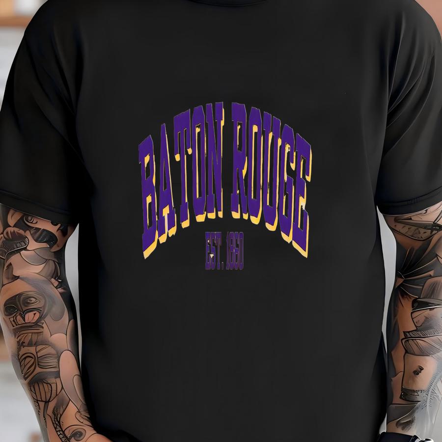 Baton Rouge Louisiana Sweatshirt, Retro College Crewneck, Cozy University Pullover, Gift For Students And Fans T-shirt