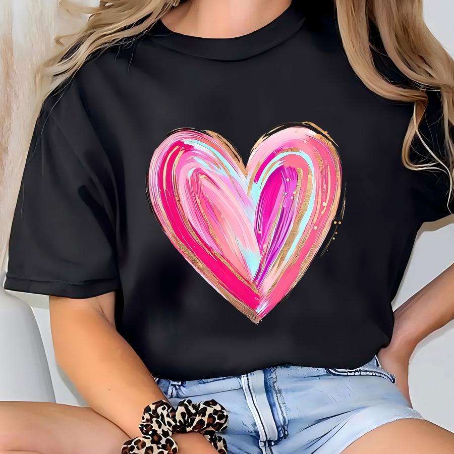 Girls Valentine's Heart Sweatshirt: Toddler Crewneck Hoodie T-shirt