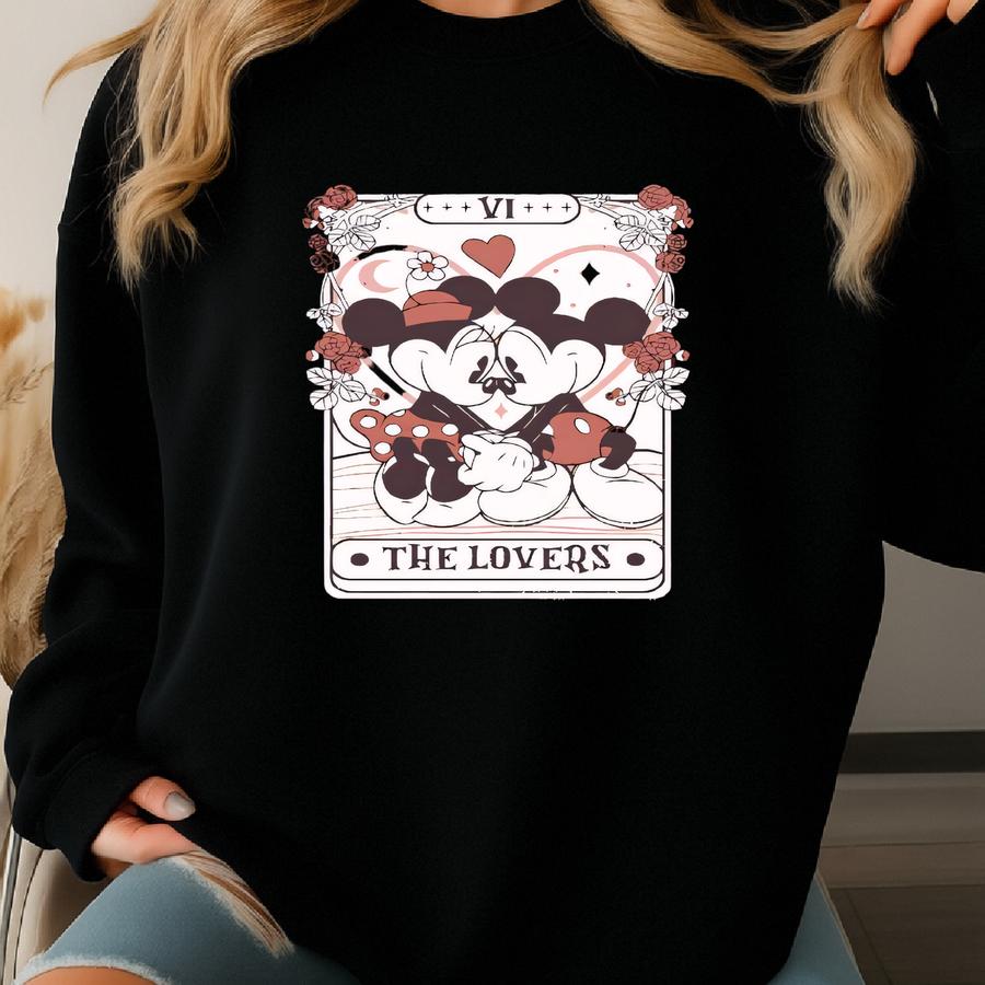 The Lovers Shirt,  Mouse Tarot Card Tee, Land Couple Shirt, Valentine Sweatshirt, Valentine's Day Hoodie Sweatshirt