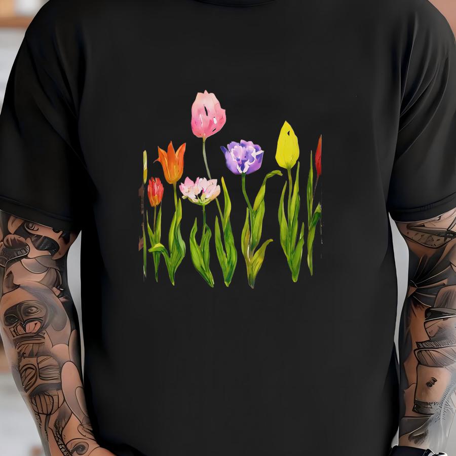 Floral Mug Tulip Art Mug For Mothers Day Gift Mug Tulip Spring Flower Coffee Mug With Flower Garden Ceramic Floral Tea Cup Botanical Mug T-shirt