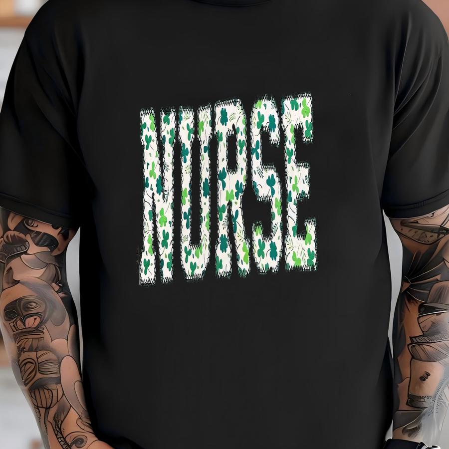 Nurse St. Patrick's Sweatshirt, Shamrock Crewneck, Cute Clover Nurse Sweatshirt, Irish St. Patty's Gift For Nurse T-shirt