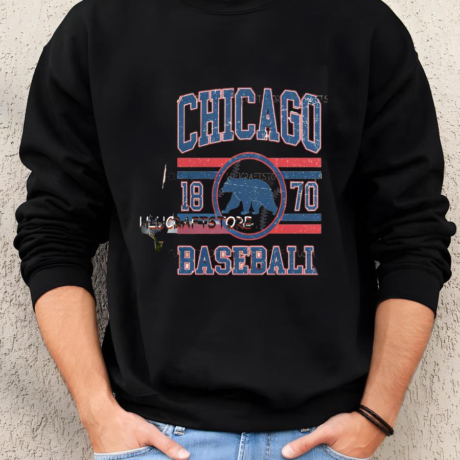 Vintage Chicago Baseball Png For Tee | Vintage Chicago Baseball Png| Baseball Fan Png | Chicago Baseball Png | Baseball Design Sweatshirt