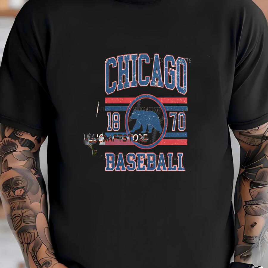 Vintage Chicago Baseball Png For Tee | Vintage Chicago Baseball Png| Baseball Fan Png | Chicago Baseball Png | Baseball Design T-shirt