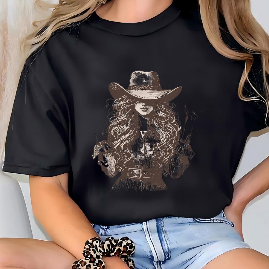 Cowgirl Shirt, Rodeo Shirt, Country Shirt, Cowgirl Tshirt Retro, Country Concert Tee, Western Graphic Tee For Women, Western Tee T-shirt