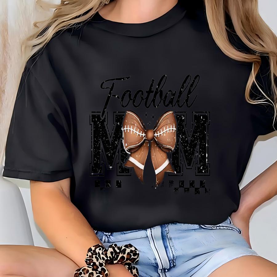 Football Mom Sweatshirt Personalized Coquette Football Sweatshirt Customized With Kids Names On Sve - Football Lover Gift T-shirt