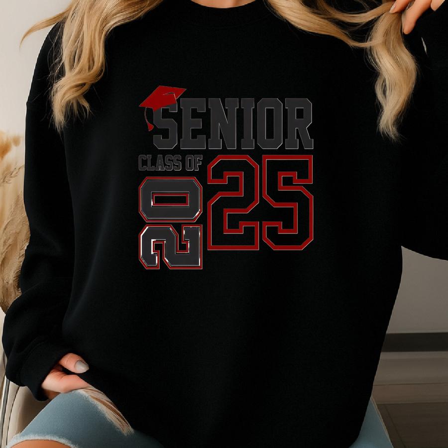 Senior 2025 Shirt, Graduation 2025 Sweatshirt, Senior Gift Graduation Tee, Custom Name Graduation Gift, Class Of 25 Sweater, Senior Hoodie Sweatshirt