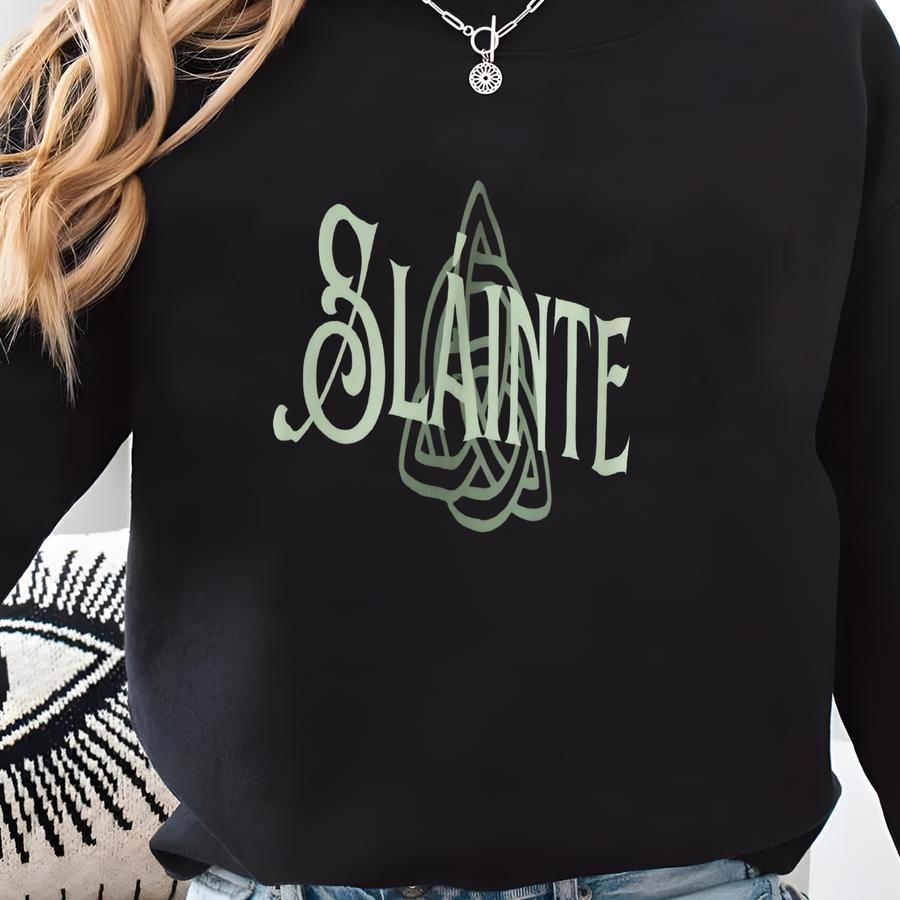 Slainte St Patricks Day Sweatshirt: Irish Celtic Crewneck Sweatshirt