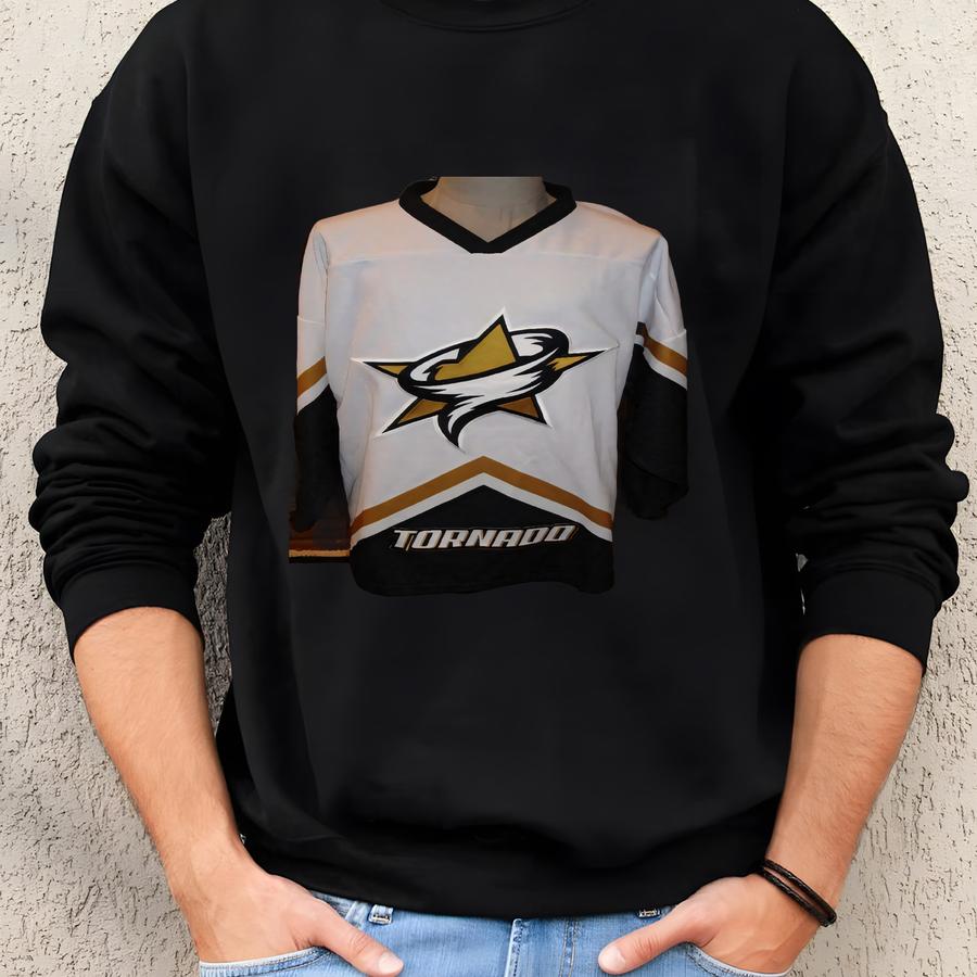 Vintage White Ot Sports Texas Tornado Sewn Nahl Hockey Practice Jersey Adult L Sweatshirt