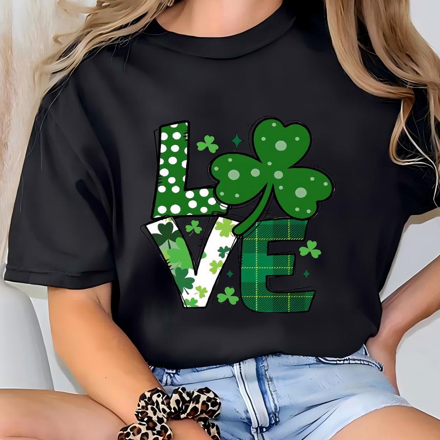St Patricks Love Hoodie, Leopard Gnome Love Shirt, Happy St. Patricks Day Shirt, St Patricks Tee, St Pattys Lucky Women Shirt, Shamrock Tee T-shirt
