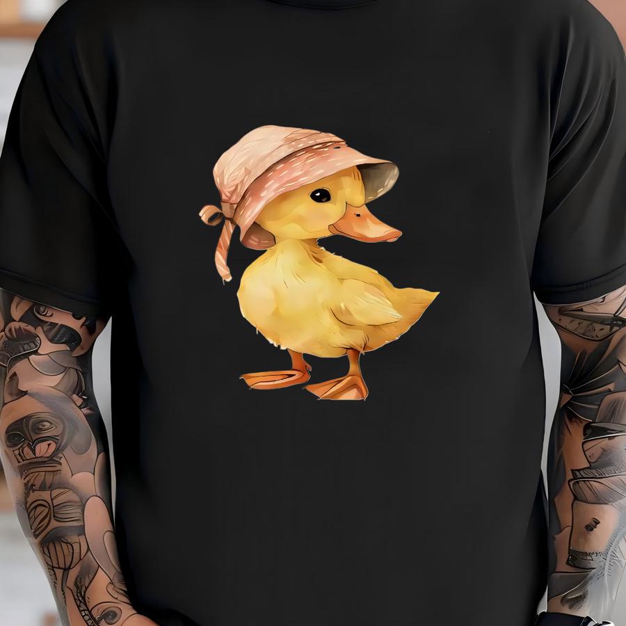 Baby Duck Pink Hat Toddler Shirt - Vintage Duckling Toddler Sweatshirt - Spring Easter Kids Shirt T-shirt