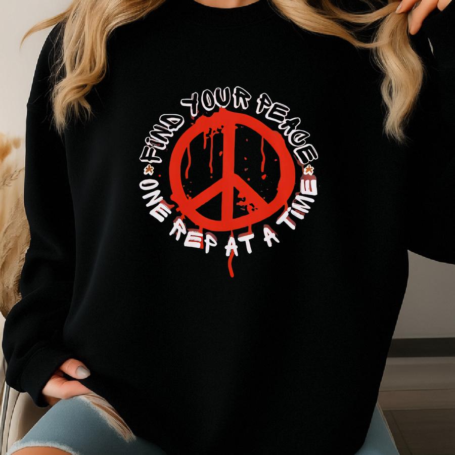 Find Your Peace Gym Shirt, , Pump Cover, Fitness Gift For Gym Rat, Oversized Washed Tee, Work Out Gifts, Gym Pumpcover Sweatshirt