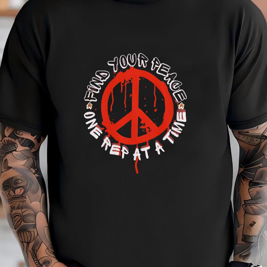 Find Your Peace Gym Shirt, , Pump Cover, Fitness Gift For Gym Rat, Oversized Washed Tee, Work Out Gifts, Gym Pumpcover T-shirt