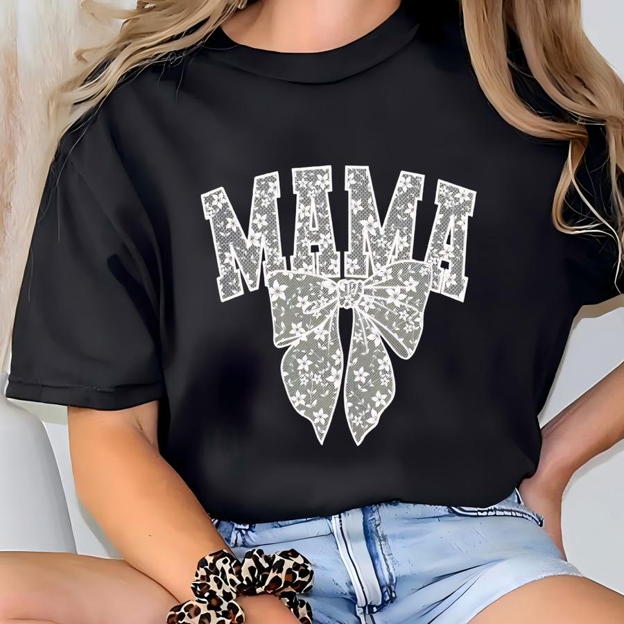 Custom Mama Sweatshirt With Kid Name On Sve, Personalized Mom Sweatshirt, Minimalist Momma Hoodie, Gift For Her, Christmas Gift For Mom T-shirt